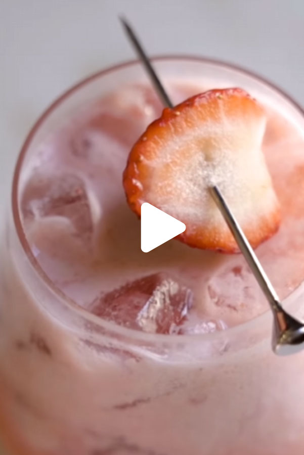 Click here to play the Bristol tumbler strawberry drink video. Visual: a strawberry on a pick on top of a glass